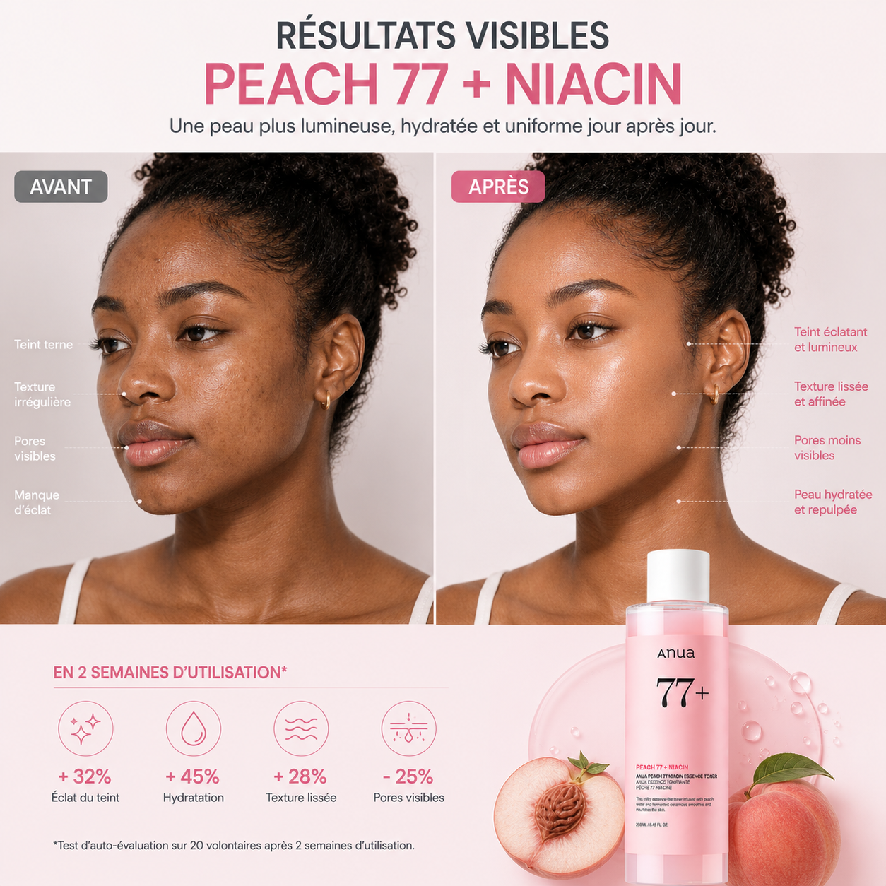 ANUA Peach 77 Niacin Essence Toner – Toner Essence Éclat & Hydratation Intense