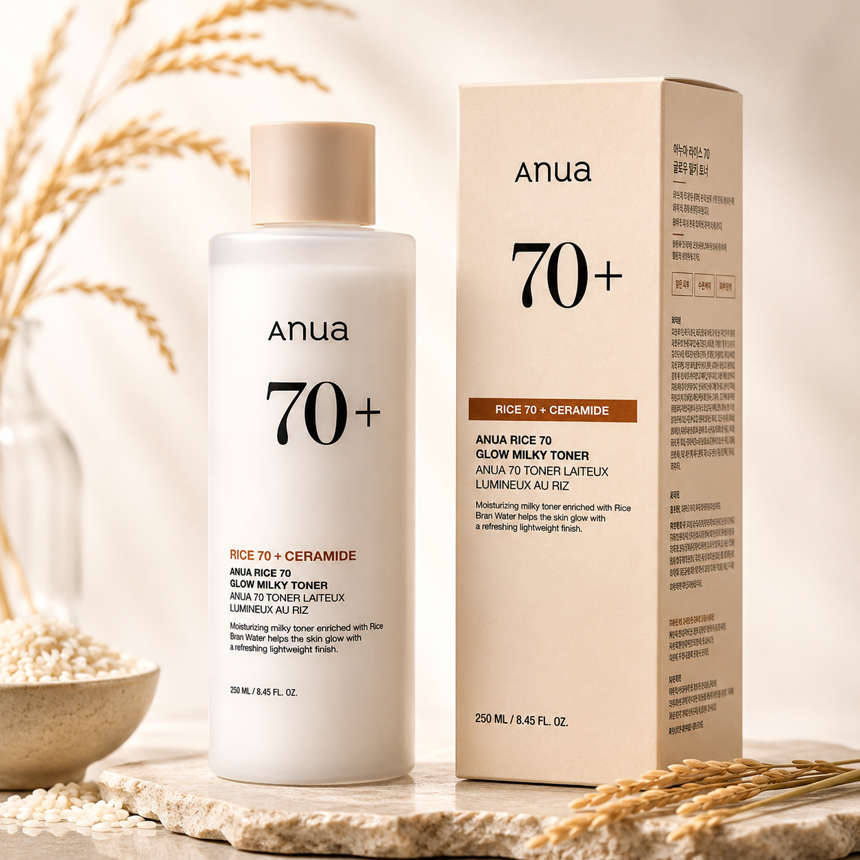 ANUA Rice 70 Glow Milky Toner – Lotion Tonique Hydratante Éclat – 250ml