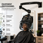 Casque Sèche-Cheveux Professionnel Mural Equator 3000 Noir – 930W, 2 Vitesses, Température Réglable 20 à 70°C