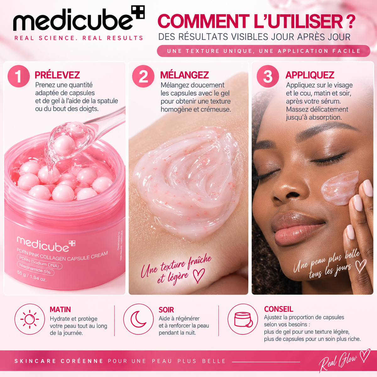 Medicube PDRN Pink Collagen Capsule Cream – Crème Hydratante au PDRN & Collagène pour Éclat et Fermeté – 55 g
