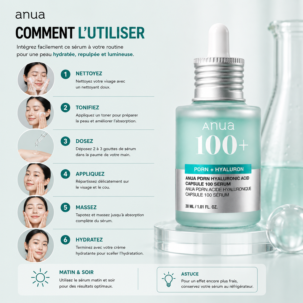 ANUA PDRN Hyaluronic Acid Capsule 100 Serum – Sérum Hydratant Repulpant – 30 ml