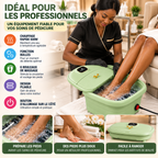Bain de Pieds Électrique Pliable 10L – Spa Chauffant 500W avec Bulles et Rouleaux de Massage – Vert Sauge