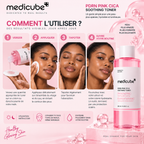 Medicube PDRN Pink Cica Soothing Toner – Tonique Apaisant, Hydratant & Éclat – 250 ml