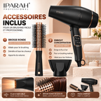 IPARAH P-350 – Sèche-Cheveux Professionnel Ionique 2200W, Moteur AC, 2 Vitesses, 3 Températures, Noir & Or Rose