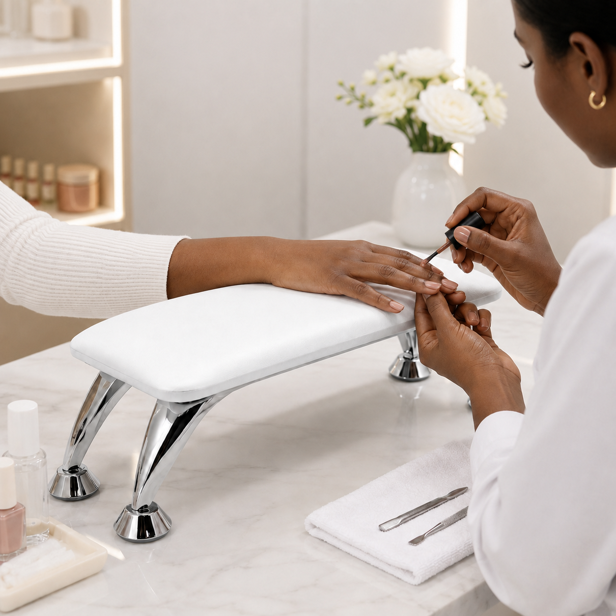 Repose-Main Surélevé Professionnel pour Manucure – Coussin Confort Nail Art, 4 Coloris Disponibles
