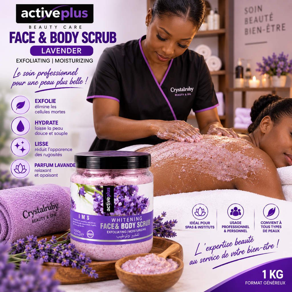 ActivePlus Gommage Visage & Corps à la Lavande 1 kg – Face & Body Scrub Exfoliant