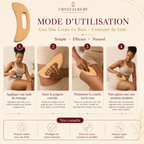 Gua Sha Corps en Bois Forme Croissant de Lune – Madérothérapie