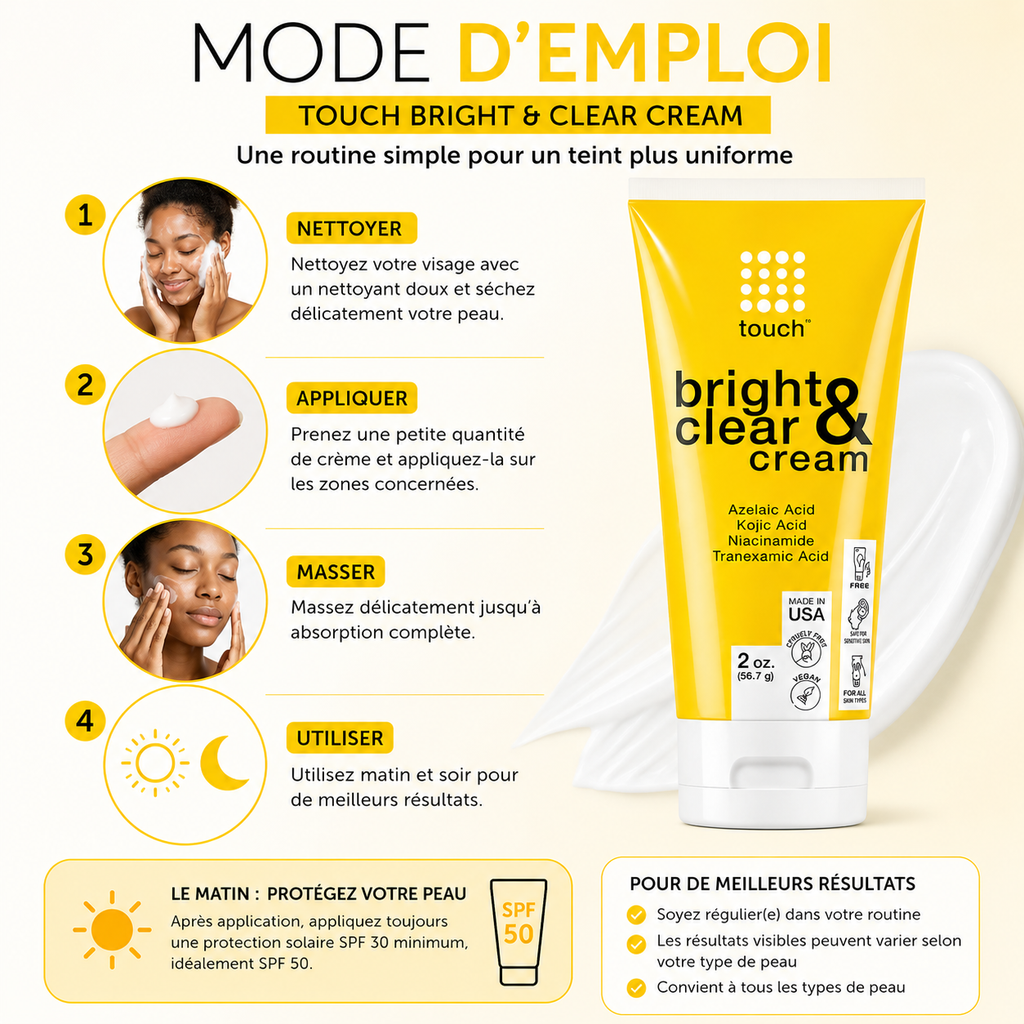 Touch Bright & Clear Cream 56,7 g – Crème Correctrice Anti-Imperfections & Taches Visage
