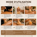 Champignon de Massage en Bois à Manche Long &amp; Picots Arrondis – Madérothérapie Corps