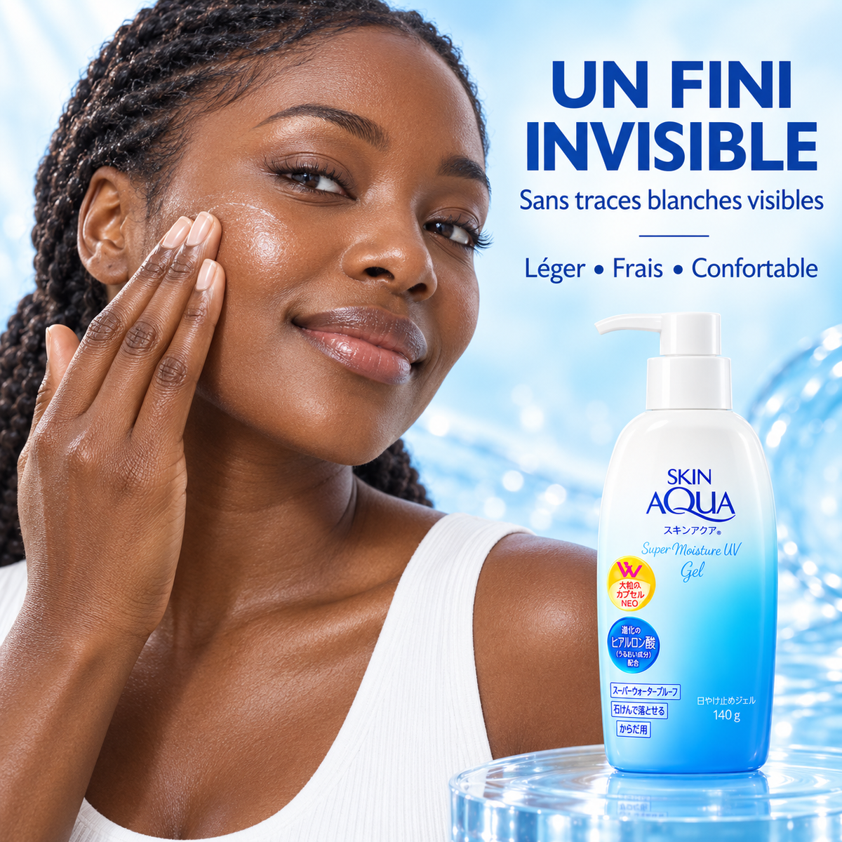 Skin Aqua Super Moisture UV Gel SPF50+ PA++++ – Gel Solaire Hydratant Visage & Corps 140 g