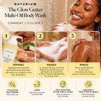 NATURIUM The Glow Getter Multi-Oil Body Wash – Gel Douche Nourrissant aux Huiles & Squalane – 500 ml