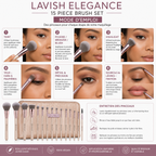 BH Cosmetics Lavish Elegance – Set de 15 Pinceaux Maquillage avec Trousse