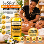 LANSYADE Huile de Massage Corps Anti-Cellulite 1000 ml – Raffermissante & Hydratante