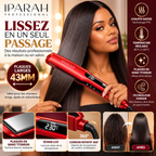 IPARAH Nano Titanium P-108 – Lisseur Professionnel à Plaques Larges 43 mm avec Écran Digital – Rouge