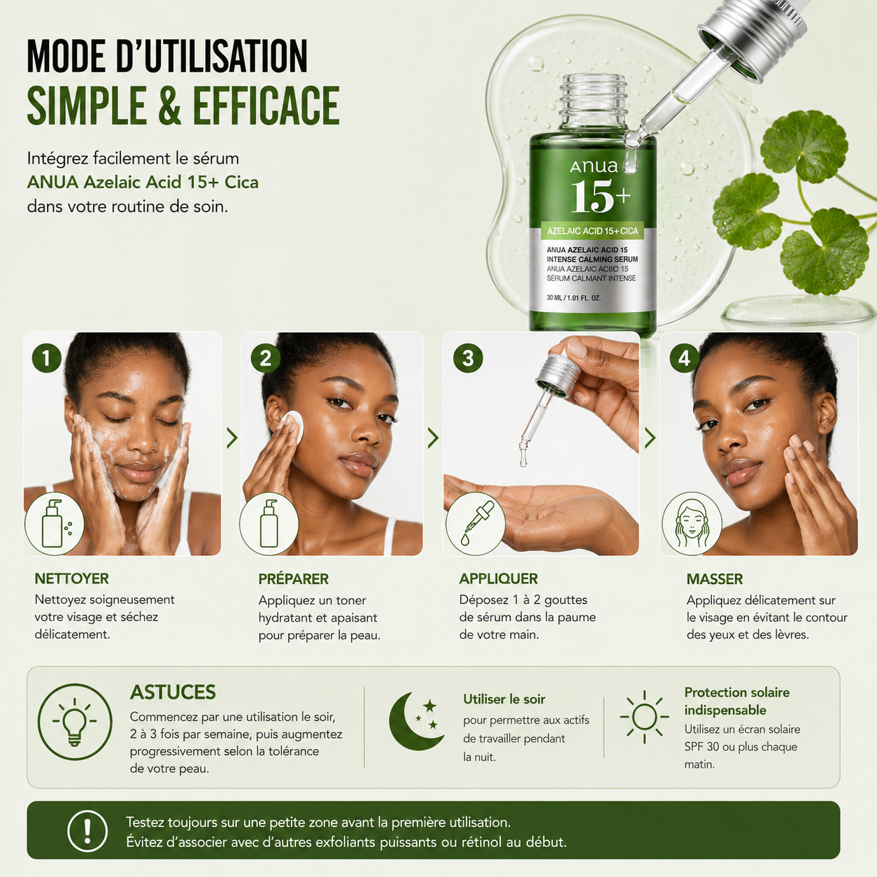 ANUA Azelaic Acid 15+ Cica Intense Calming Serum – Sérum Apaisant Anti-Imperfections
