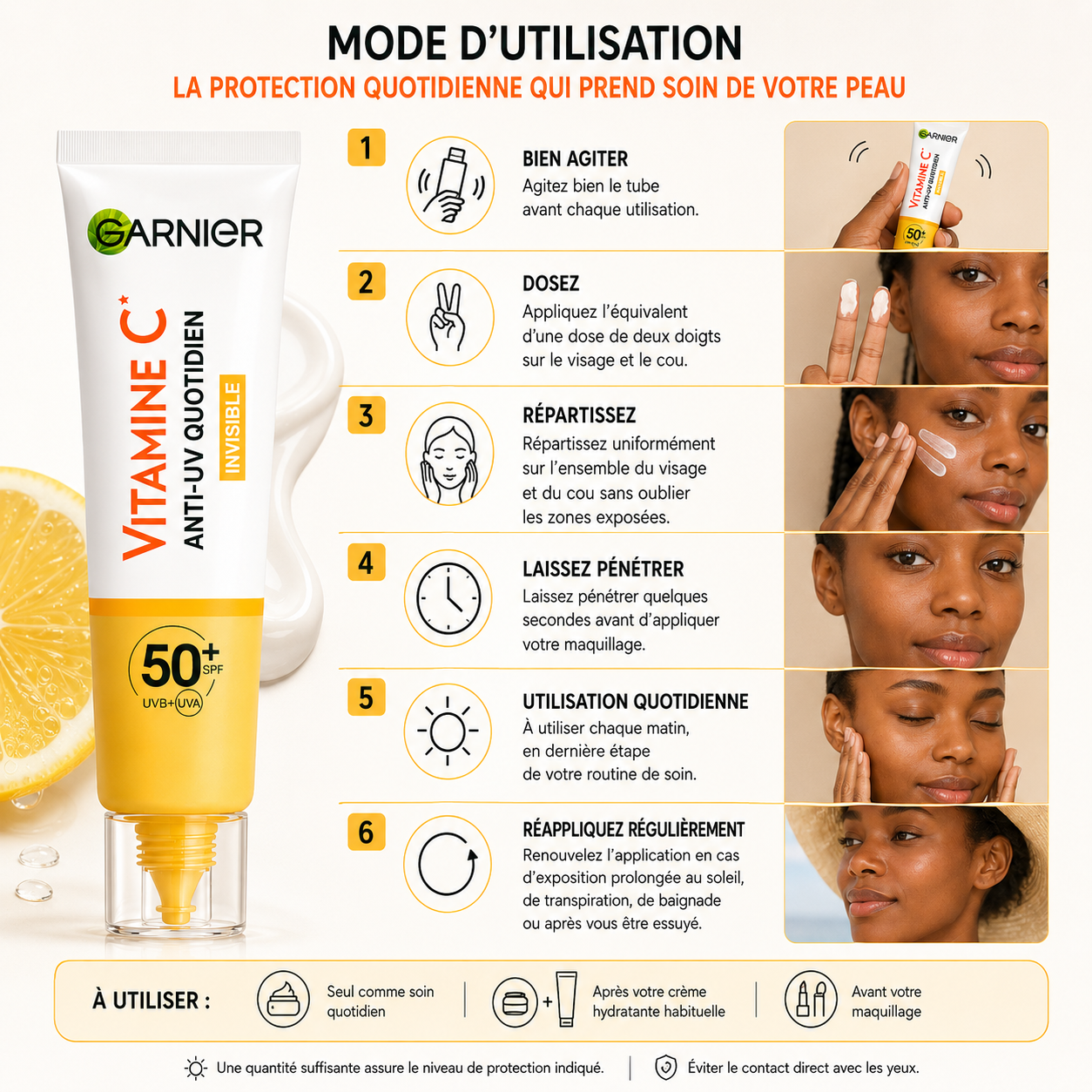 Garnier Vitamine C Fluide Anti-UV Quotidien Invisible SPF50+ – 40 ml