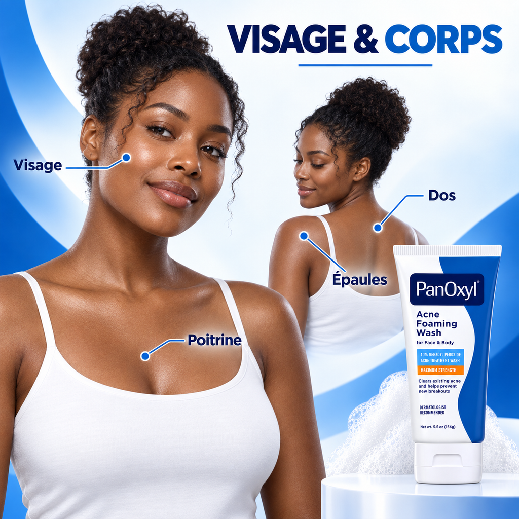 PanOxyl Acne Foaming Wash 10 % – Nettoyant Moussant Anti-Imperfections Visage & Corps – 156 g