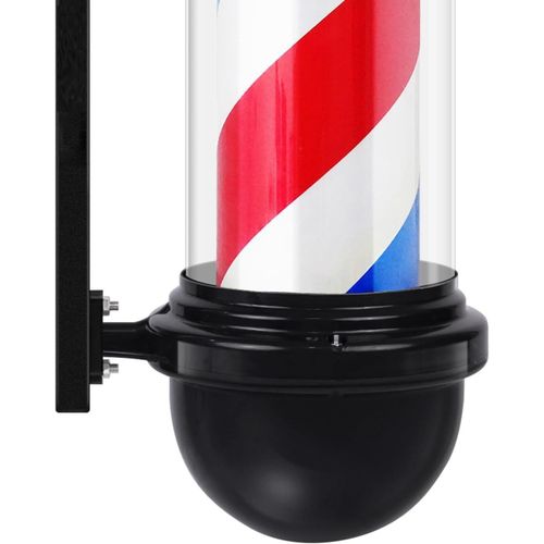 Mini Barber Pole Lumineux LED Rotatif – Enseigne Murale Compacte pour Salon de Coiffure & Barbier