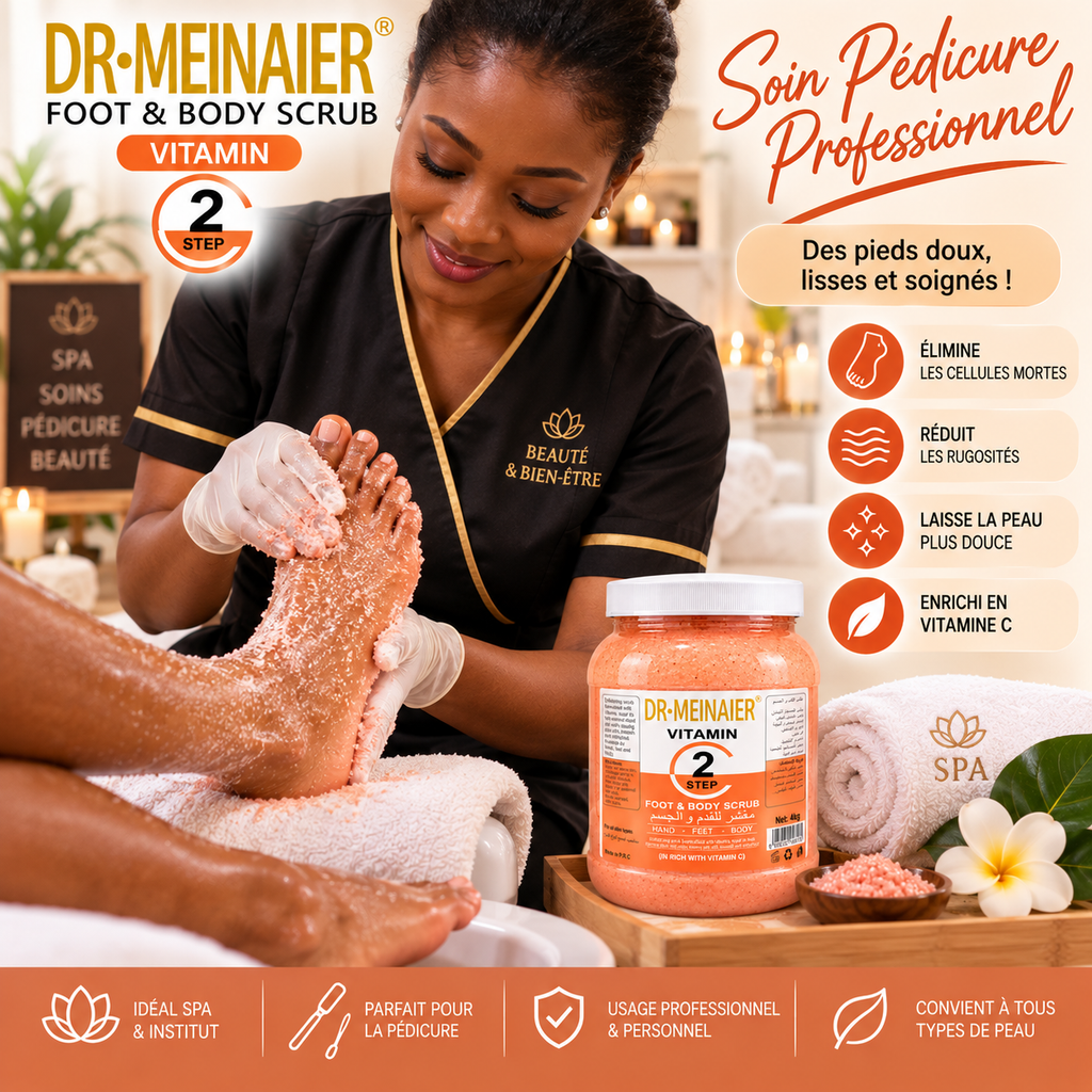 DR.MEINAIER Vitamin Step 2 Gommage Corps, Pieds & Mains à la Vitamine C – Format Professionnel