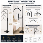 Lampe LED Demi-Lune sur Pied pour Esthéticienne – Éclairage Réglable Professionnel Lash & Beauté