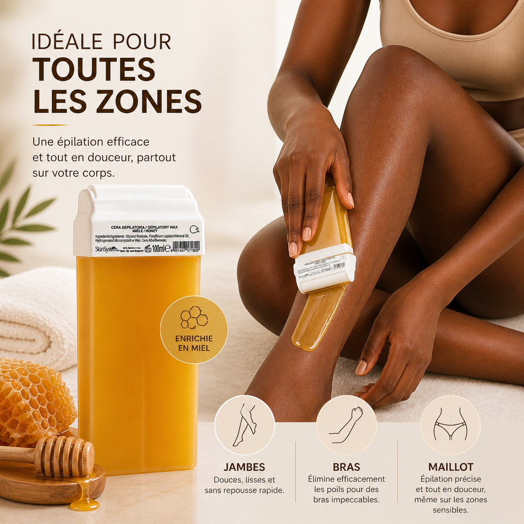 Cartouche de Cire Dépilatoire Miel 100ml – Épilation Douce & Efficace