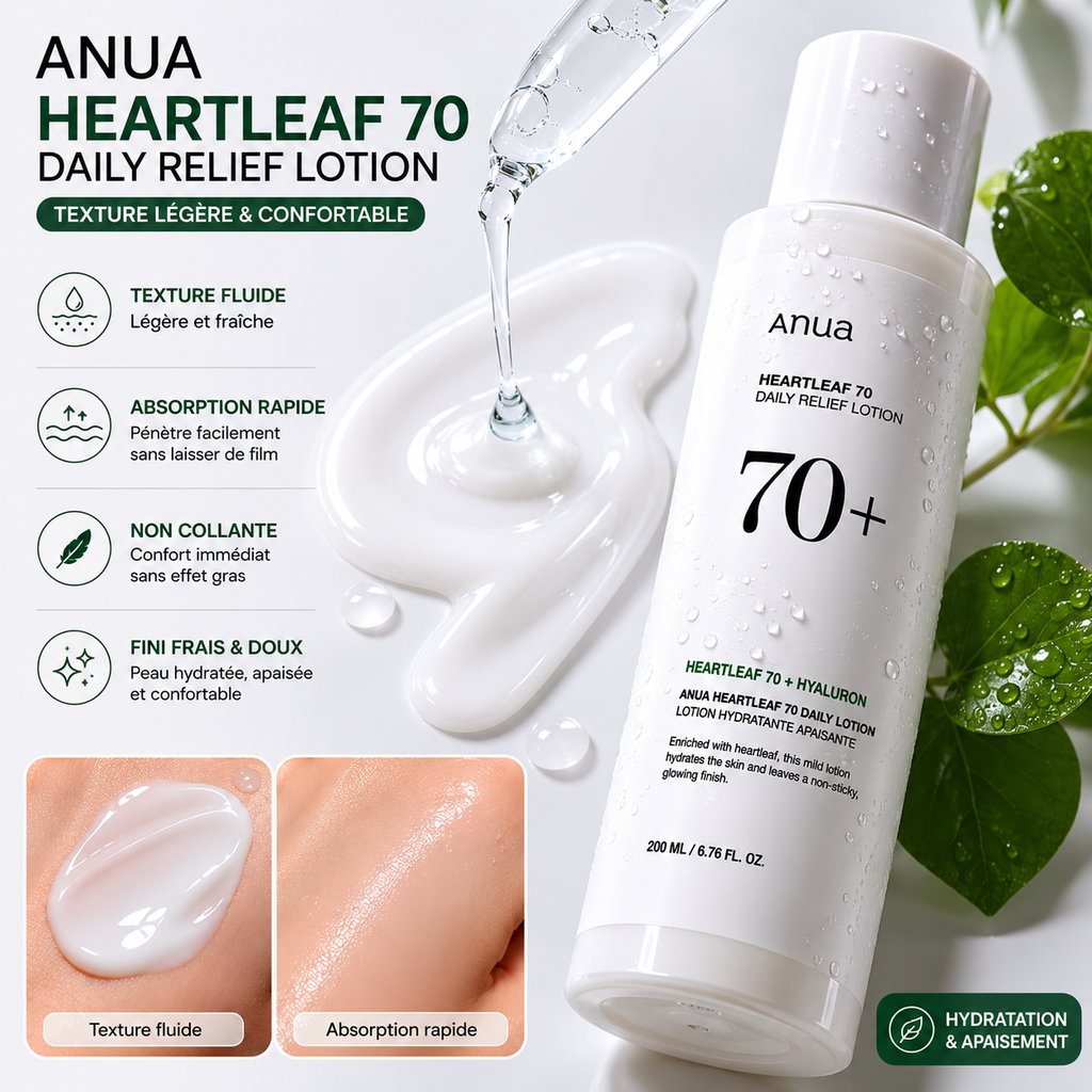 ANUA Heartleaf 70 Daily Relief Lotion - Lotion Hydratante Apaisante – 200ml