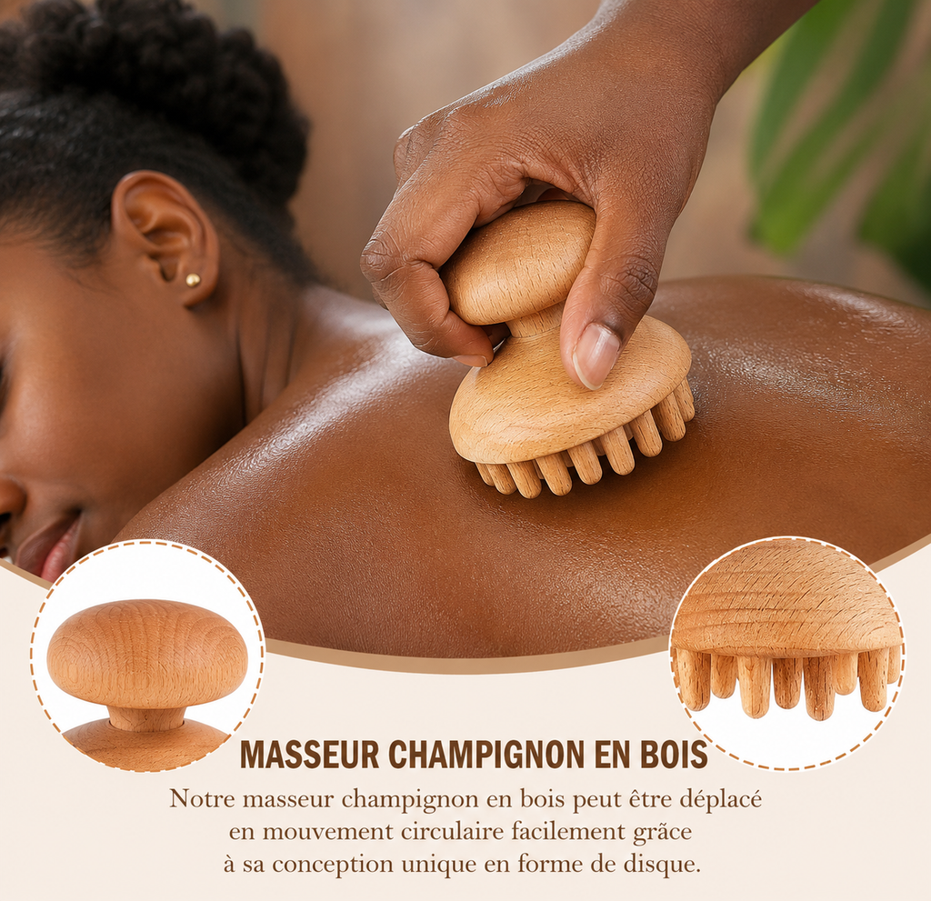 Kit De Madérothérapie 6 Pièces – Outils De Massage En Bois Naturel Pour Corps, Drainage & Relaxation