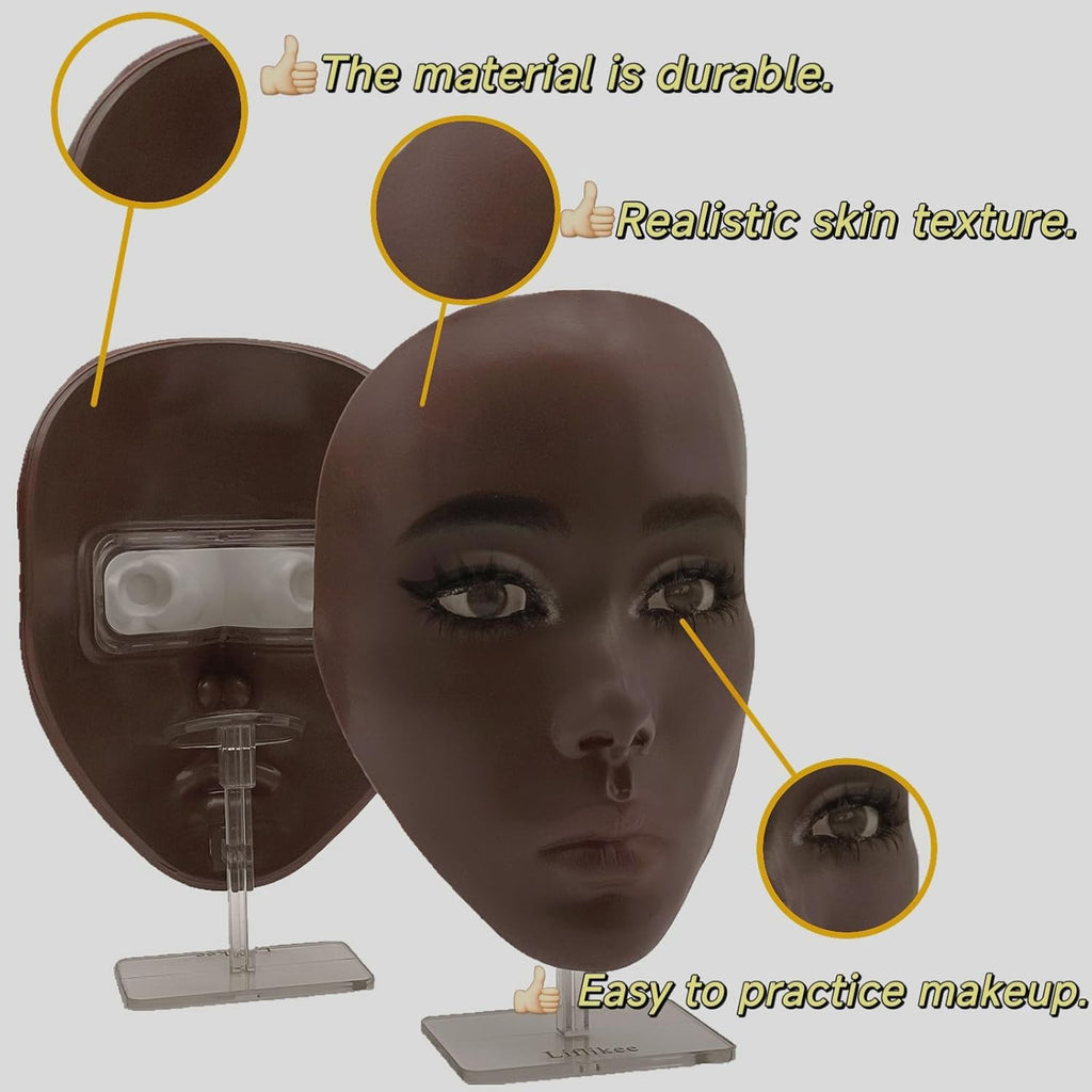 Moule/Masque d'Entraînement 5D – Tête de Mannequin Réutilisable pour la Pratique du Maquillage