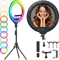Ring light Arc en Ciel avec Trépied - Anneau Lumineux LED pour Vidéo Maquillage Youtube Tiktok Photo - Avec 3 Supports téléphone -  18 Pouces