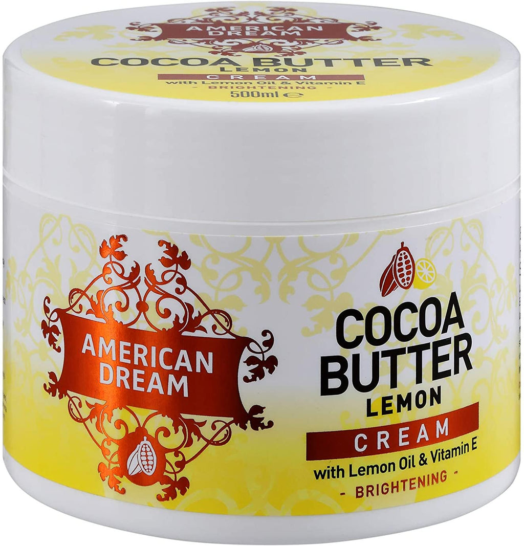 American Dream Cocoa Butter Lemon Cream - Extrait d'huile de Citron & Vitamin E 500 ml