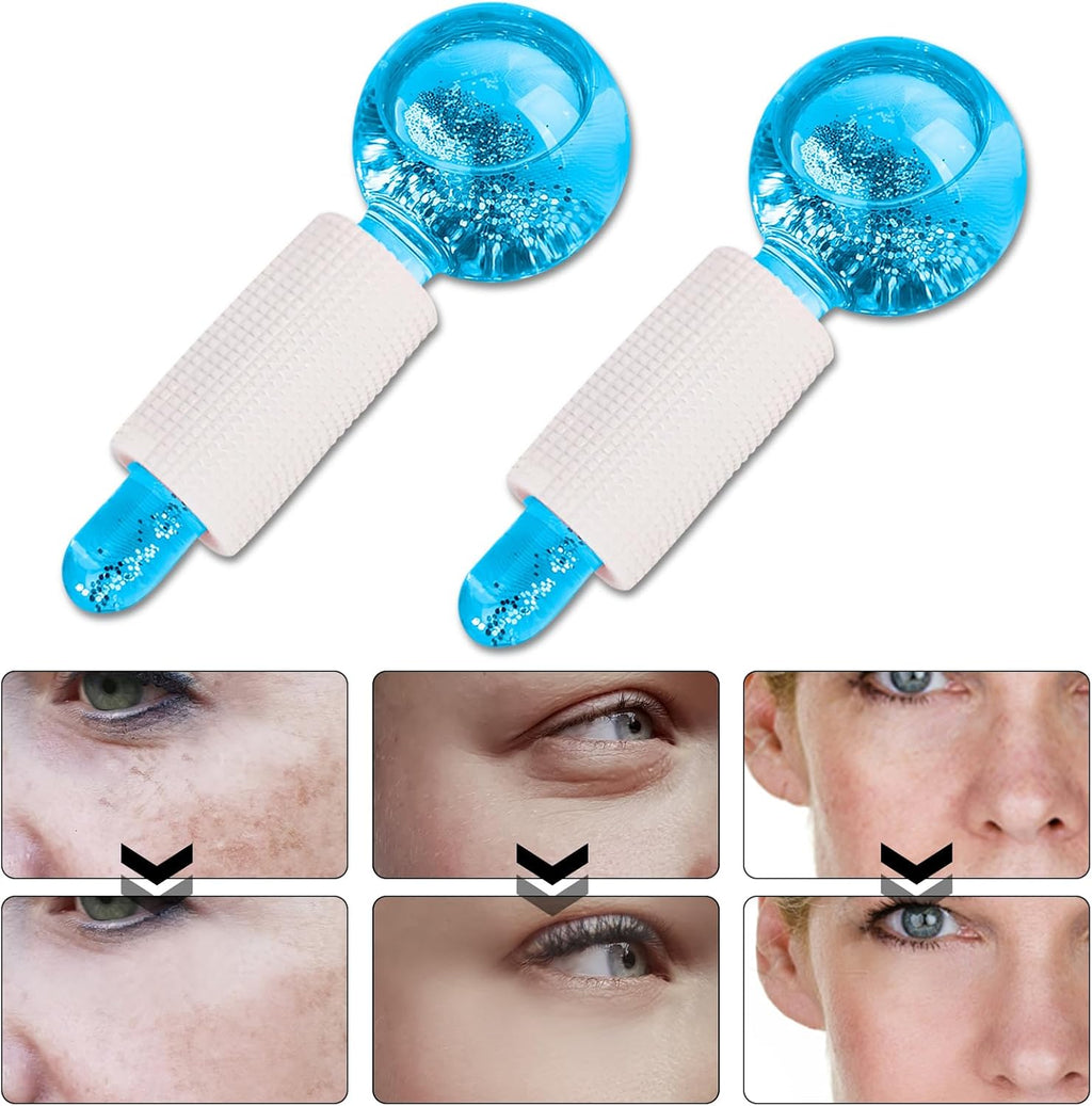 Lot de 2 Globes de Glace pour Massage du Visage – Soin Rafraîchissant et Revitalisant