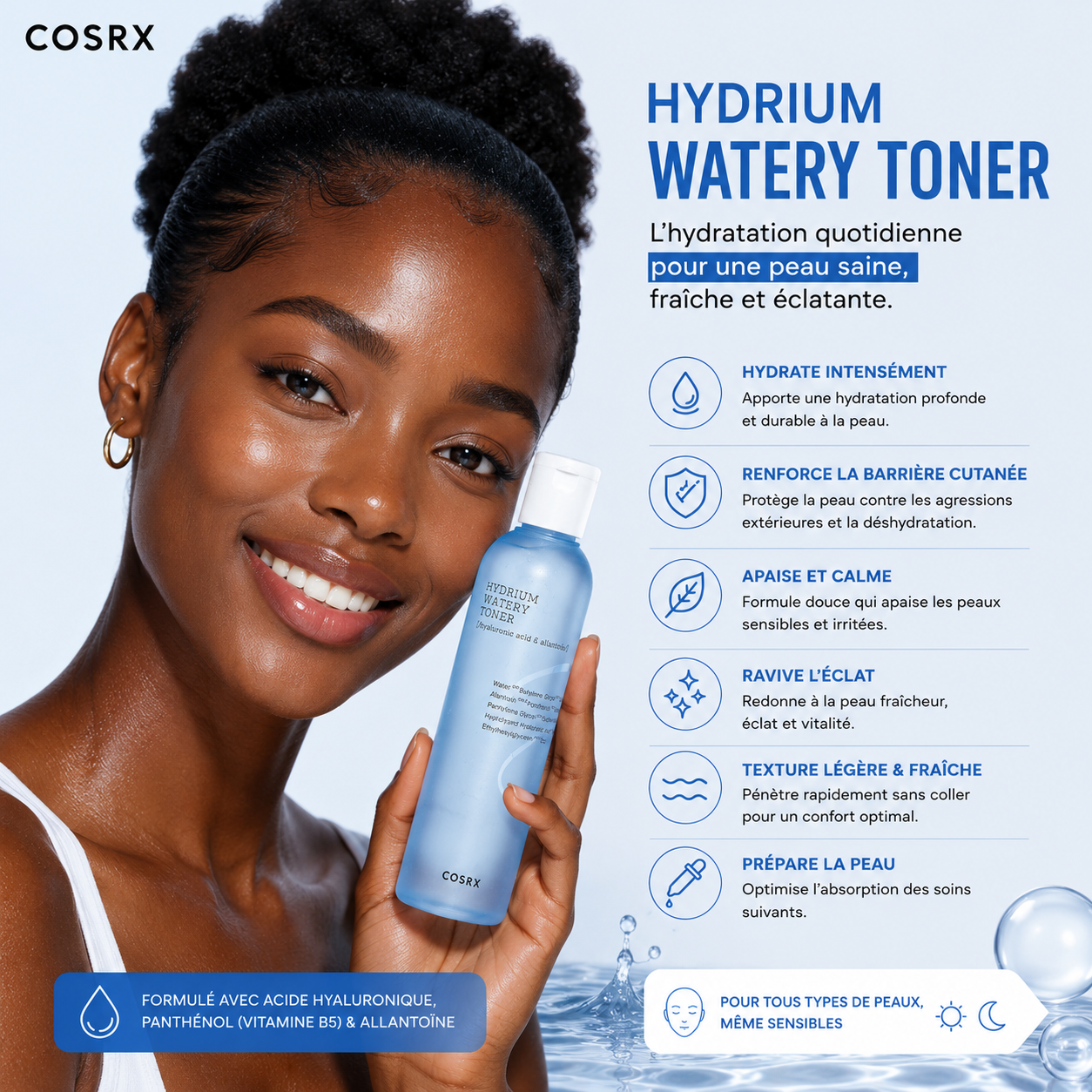 COSRX Hydrium Watery Toner – Toner Hydratant Intensif 150ml