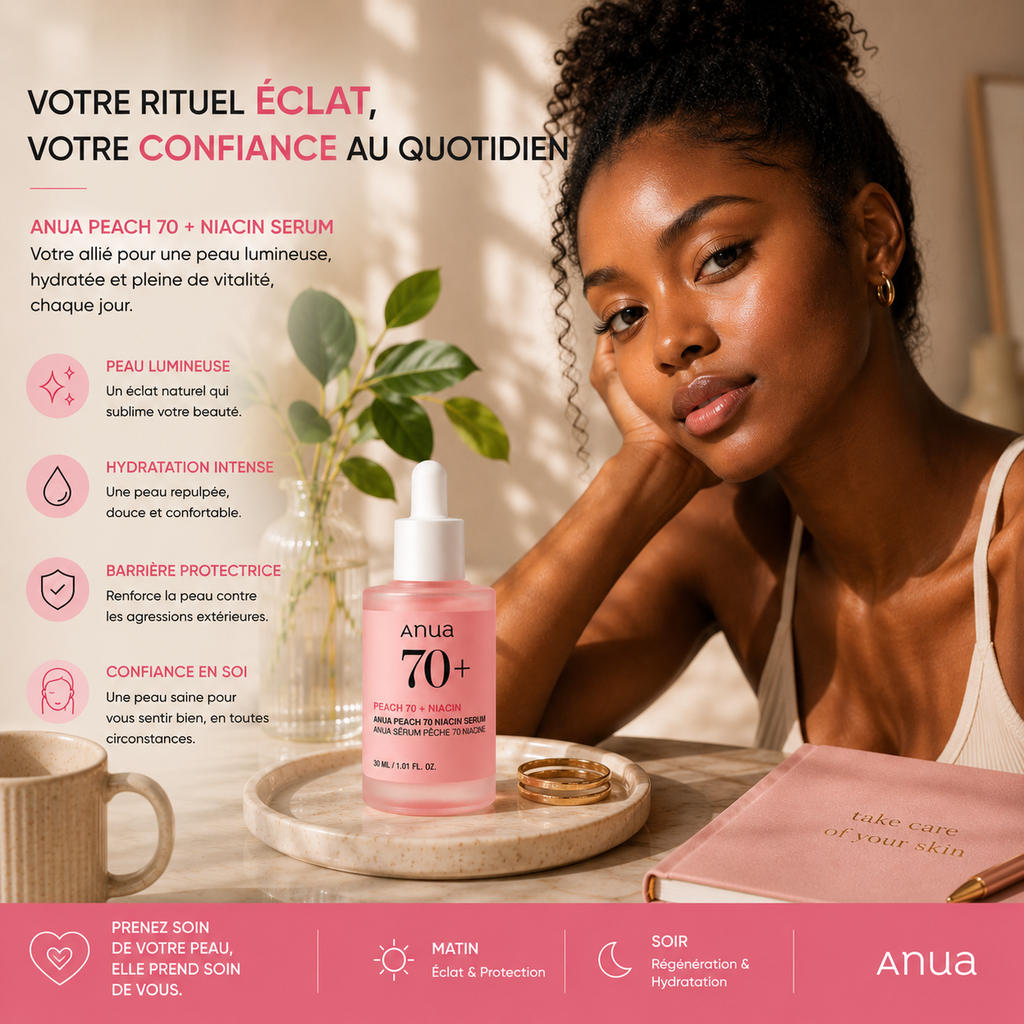 ANUA Peach 70 Niacinamide Serum – Sérum Glow Hydratant – 30ml