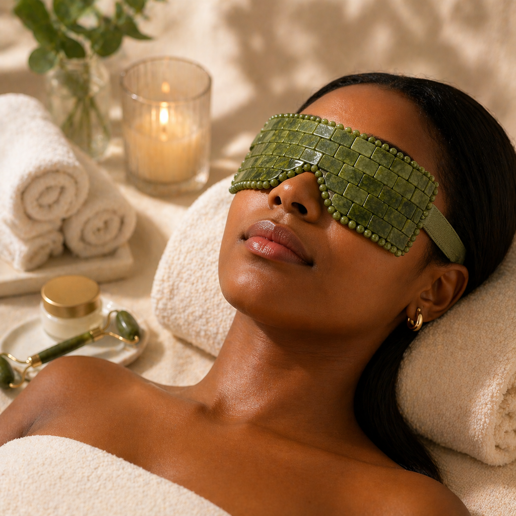 Masque Yeux en Jade Naturel – Rituel de Fraîcheur & Éclat du Regard