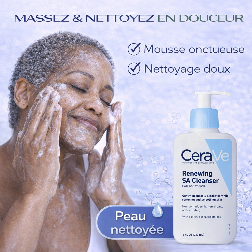 CeraVe Nettoyant Régénérant SA – Exfolie & Lisse la Peau – Peaux Normales 237ml