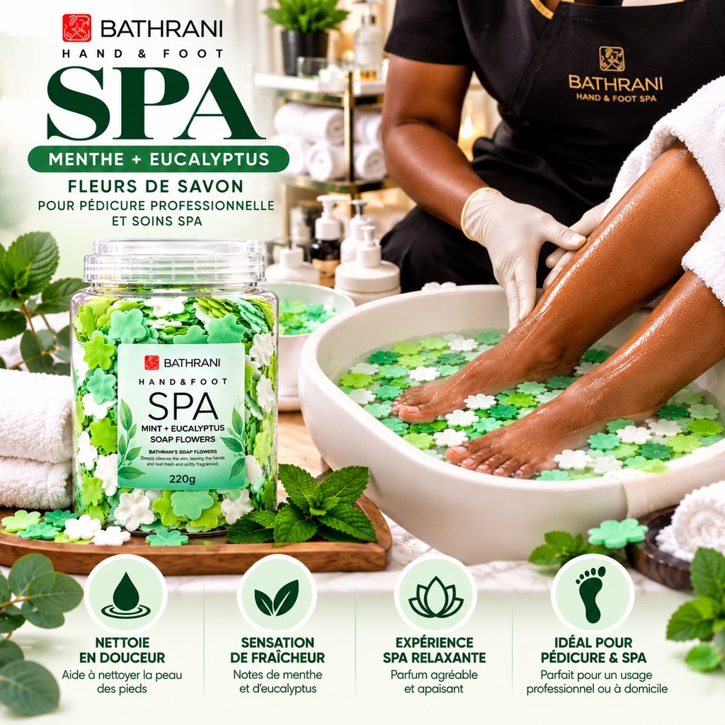 BATHRANI Fleurs de Savon Spa Menthe & Eucalyptus Mains & Pieds 220 g / 800g