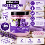 ActivePlus Gommage Visage & Corps à la Lavande 1 kg – Face & Body Scrub Exfoliant