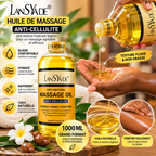 LANSYADE Huile de Massage Corps Anti-Cellulite 1000 ml – Raffermissante & Hydratante
