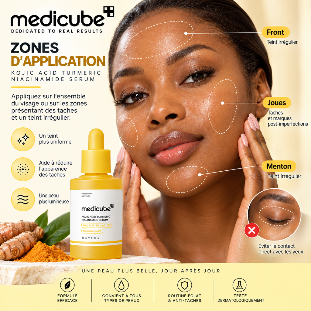 Medicube Kojic Acid Turmeric Niacinamide Serum – Sérum Éclat & Anti-Taches – 30 ml