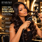 IPARAH P-210B – Fer à Boucler Professionnel 25 mm Ionique – Revêtement Céramique, Double Chauffe PTC, 65 W, Température Réglable 80–230 °C – Noir & Or