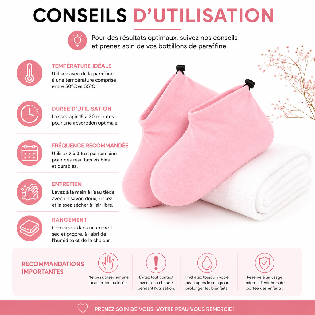 Bottillons Thermiques Pour Soin À La Paraffine – Paire Professionnelle
