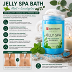 Bathrani Jelly Spa Bath – Mint + Eucalyptus | Bain de Pieds En Gelée Rafraîchissant 230 g
