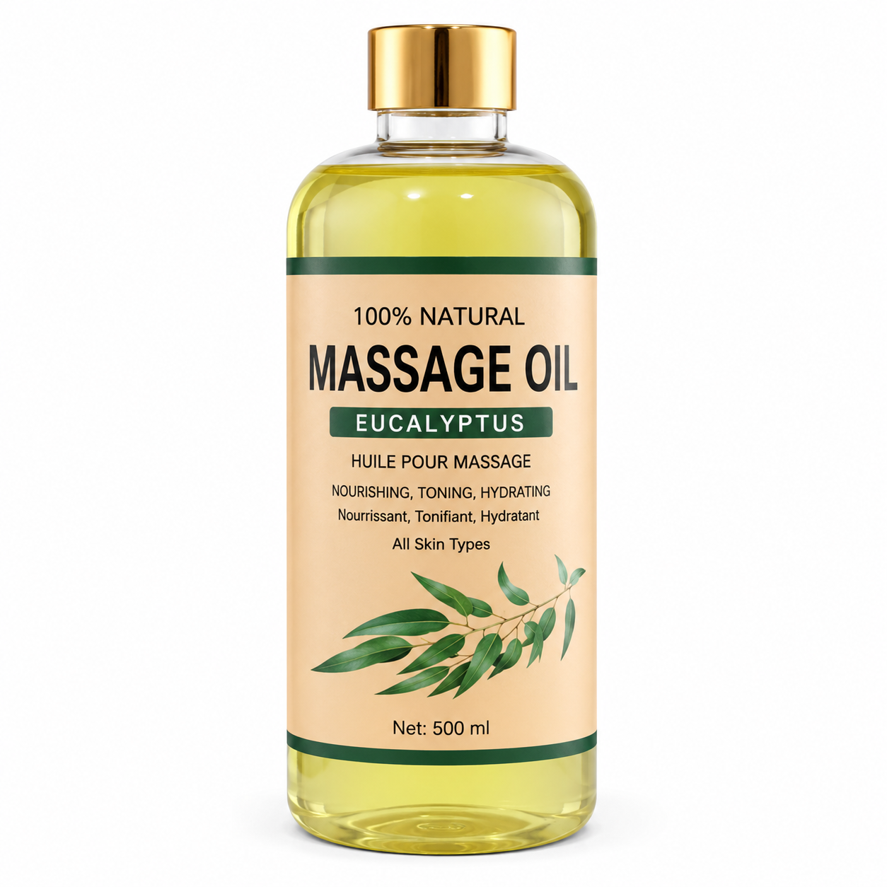 Huile De Massage Eucalyptus - Eucalyptus Massage Oil 500 ml.