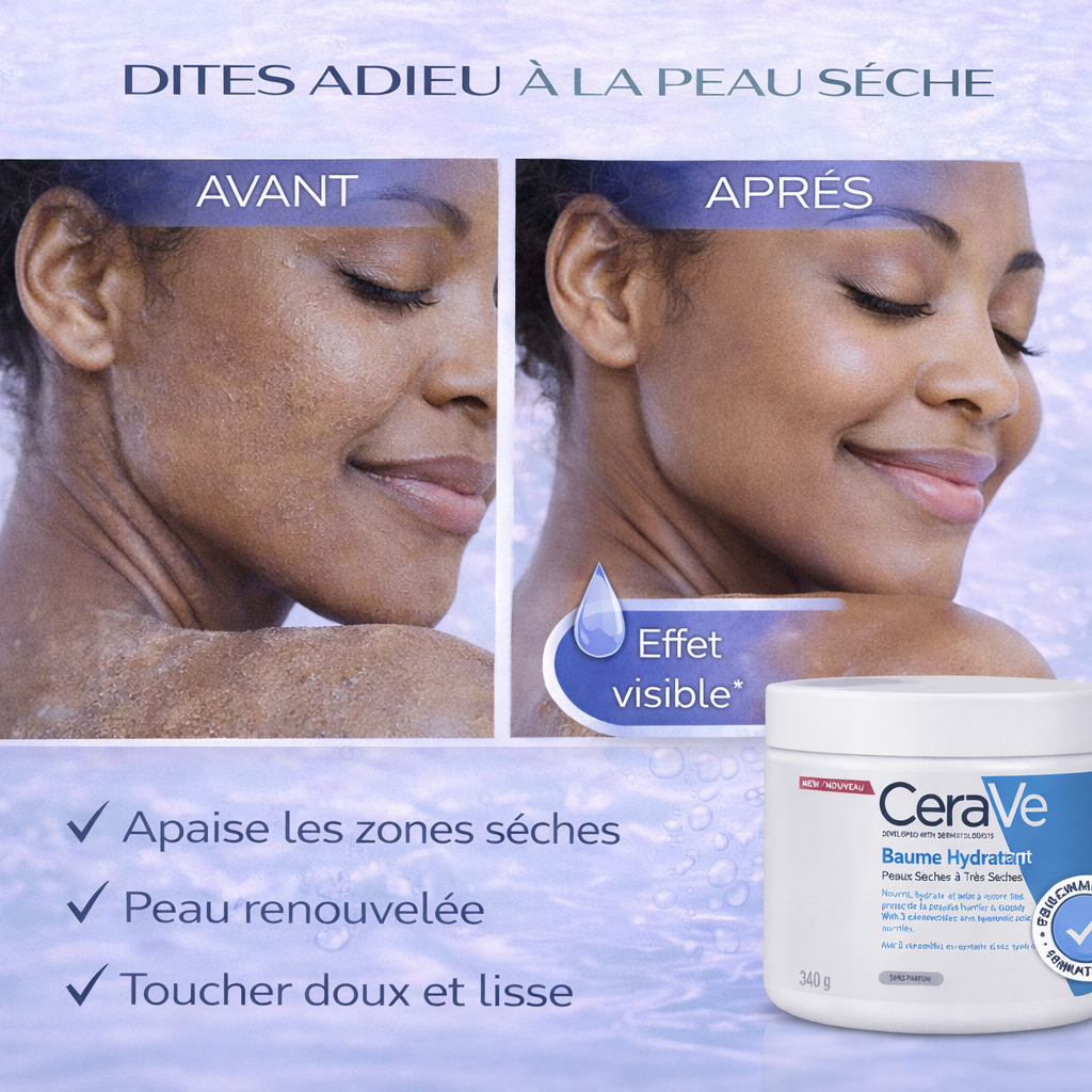 CeraVe Baume Hydratant Visage & Corps – Hydratation Intense Peaux Sèches à Très Sèches 454g