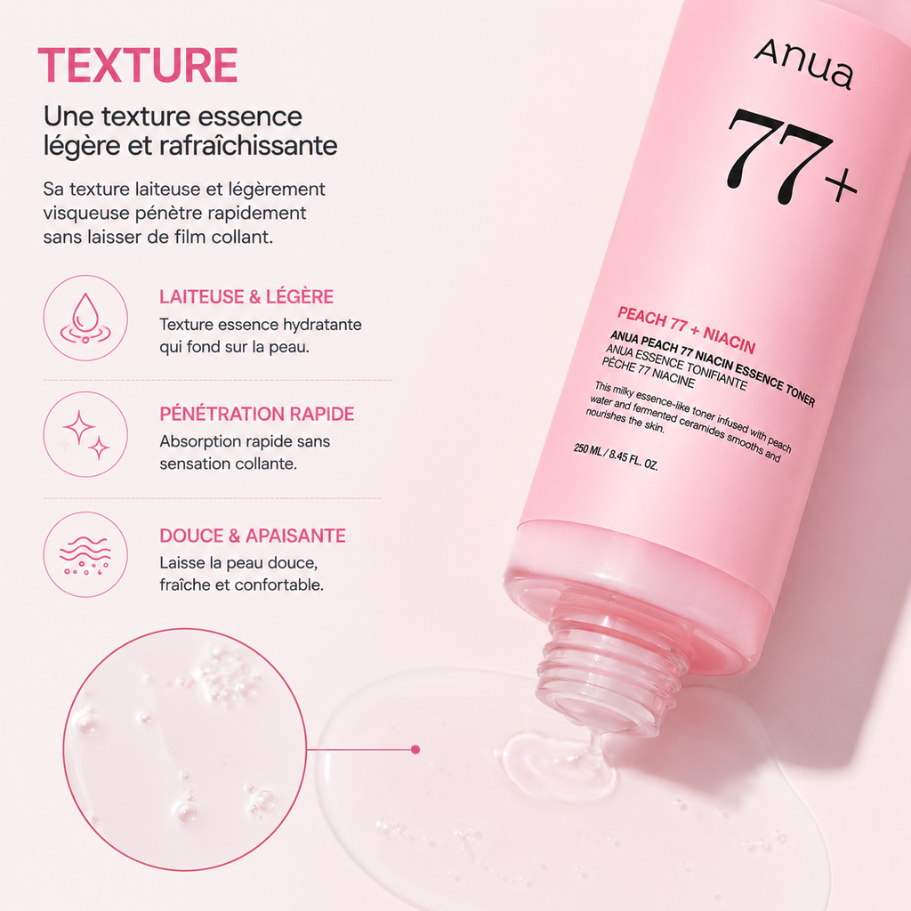 ANUA Peach 77 Niacin Essence Toner – Toner Essence Éclat & Hydratation Intense