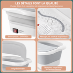 Bain de Pied Pliable Multifonction Chauffant – Massage & Relaxation SPA à Domicile (Rose / Gris)