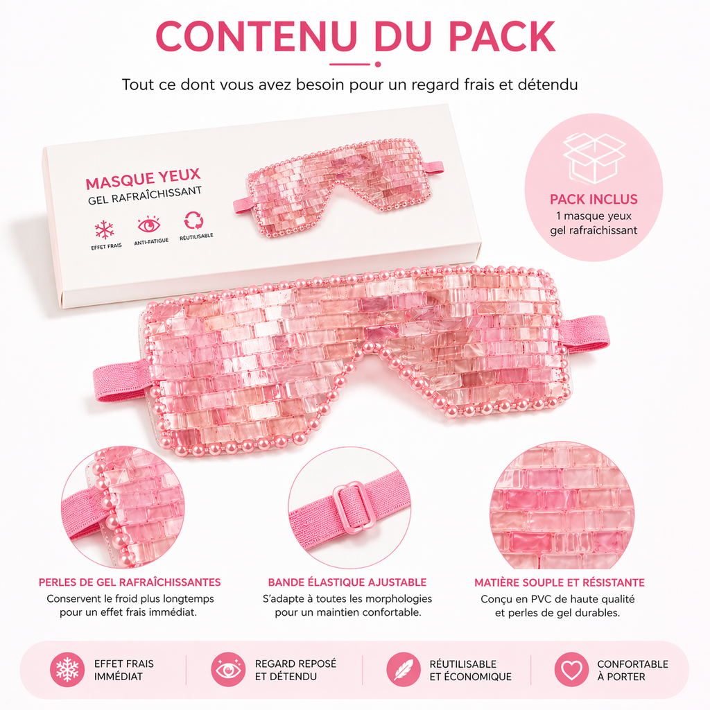 Masque Yeux en Quartz Rose – Soin Rafraîchissant & Regard Éclatant