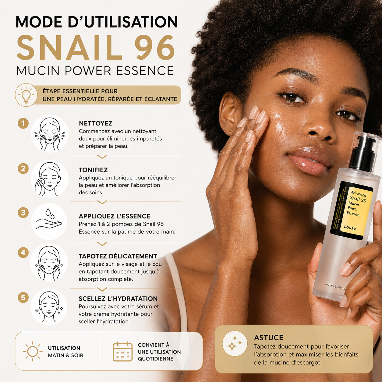 COSRX Advanced Snail 96 Mucin Power Essence – Essence Réparatrice 100ml