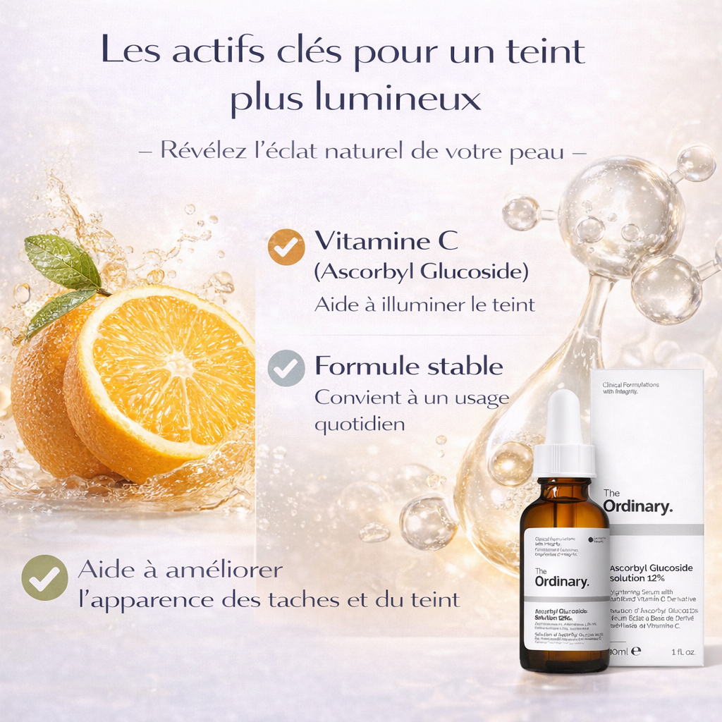 Sérum Vitamine C Ascorbyl Glucoside 12% The Ordinary – Éclat & Teint Uniforme