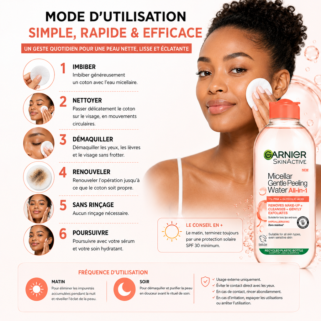 Garnier SkinActive Eau Micellaire Peeling Doux Tout-en-1 – 400 ml